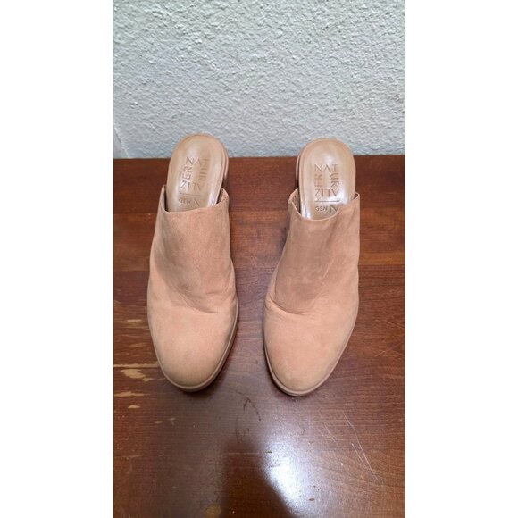 Naturalizer Women's Nude Leather Mule Heeled Sandals Chunky Block Heel Size 7 - Picture 2 of 8